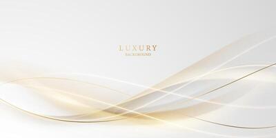 white abstract background with luxury golden lines illustration vector