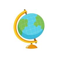 3d flat globe cartoon style vector