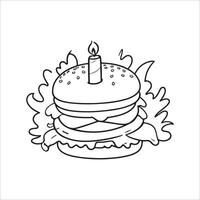 hamburguesa línea icono. editable ataque. píxel Perfecto. para móvil y web. vector