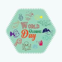 World Oceans Day vector