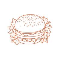 hamburguesa línea icono. editable ataque. píxel Perfecto. para móvil y web. vector