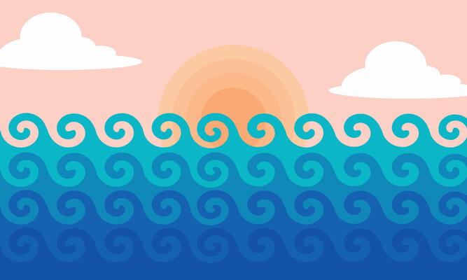 Retro abstract sunset landscape 70's style mid century modern graphic design, pink and red vintage illustration, colorful minimal Art Deco gradient striped pattern, fun pretty poster background