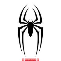 vago hilanderos misterioso araña silueta conjunto para ilustraciones vector