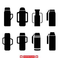 Quench Your Thirst Dive into Our Water Flask Set vector
