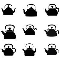 Retro Tea Kettle Silhouette Bundle Nostalgic Designs for Charming Tea Time Moments vector
