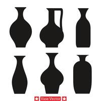 Zen Vase Set Tranquil Silhouettes for Serene Ambiance vector