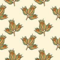 Pattern with ripe nuts, stylized contour of hazelnuts, hand drawn doodle sketch . vector