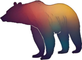 Close-up drawing of a ferocious bear. Ai Generate png