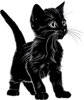 fechar-se pintura do uma fofa gatinho. ai gerar png