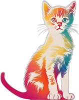 avvicinamento pittura di un' carino gattino. ai creare png