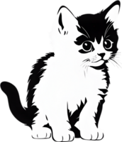 fermer La peinture de une mignonne chaton. ai produire png