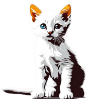 Close-up painting of a cute kitten. Ai Generate png