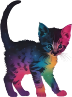 de cerca pintura de un linda gatito. ai generar png