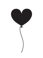 flat cartoon heart shaped air balloon vector