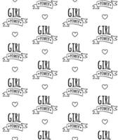 seamless pattern of girl power lettering vector