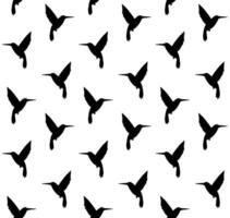 seamless pattern of hand drawn hummingbird silhouette vector