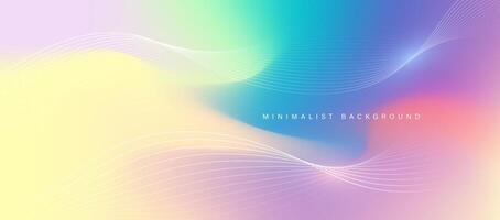 Colorful gradient background with wavy lines. vector