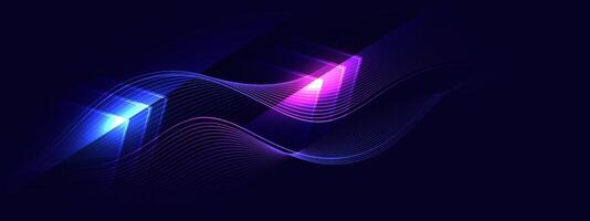 Abstract futuristic background with glowing light effect vector