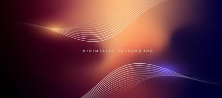 Colorful gradient background with wavy lines. vector