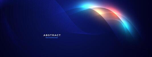 Abstract futuristic blue background with glowing light effect vector