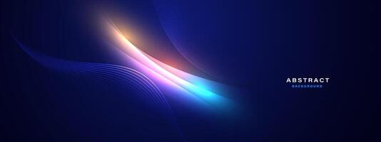 Abstract futuristic blue background with glowing light effect vector