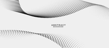 Grey and white abstract background with flowing particles. Digital technology concept vector