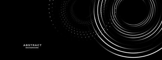 Black abstract background with spiral shapes. Technology futuristic template. vector