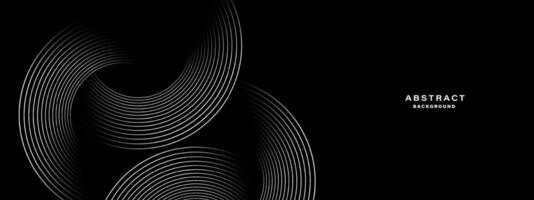 Black abstract background with spiral shapes. Technology futuristic template. vector