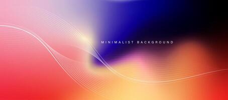 Colorful gradient background with wavy lines. vector