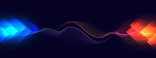 Abstract futuristic background with glowing light effect vector