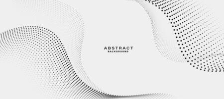 Grey and white abstract background with flowing particles. Digital technology concept vector