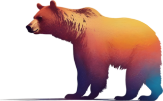 Close-up drawing of a ferocious bear. Ai Generate png