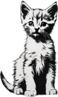 detailopname schilderij van een schattig katje. ai genereren png