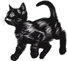 fechar-se pintura do uma fofa gatinho. ai gerar png