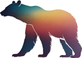 Close-up drawing of a ferocious bear. Ai Generate png