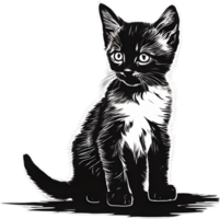 Close-up painting of a cute kitten. Ai Generate png