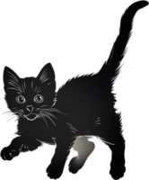 fermer La peinture de une mignonne chaton. ai produire png