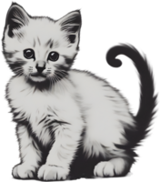 Close-up painting of a cute kitten. Ai Generate png