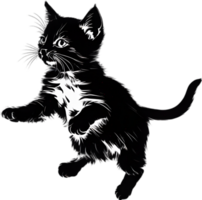 Close-up painting of a cute kitten. Ai Generate png