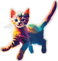 Close-up painting of a cute kitten. Ai Generate png