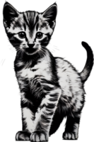 fermer La peinture de une mignonne chaton. ai produire png