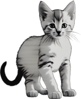 fermer La peinture de une mignonne chaton. ai produire png