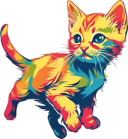 fechar-se pintura do uma fofa gatinho. ai gerar png