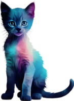 fechar-se pintura do uma fofa gatinho. ai gerar png