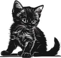 Close-up painting of a cute kitten. Ai Generate png