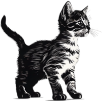 Close-up painting of a cute kitten. Ai Generate png