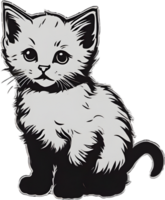 Close-up painting of a cute kitten. Ai Generate png