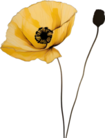 detailopname schilderij van papaver bloemen. ai genereren png