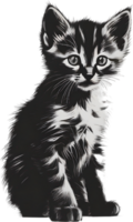 Close-up painting of a cute kitten. Ai Generate png