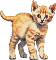 fechar-se pintura do uma fofa gatinho. ai gerar png